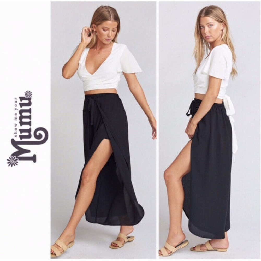 Show Me Your Mumu Limbo Pants Small Black Wrap